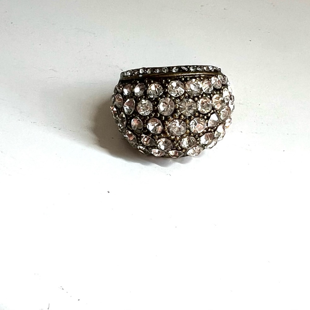 Crystal antique style dome ring gold finish 7 - Picture 2 of 6